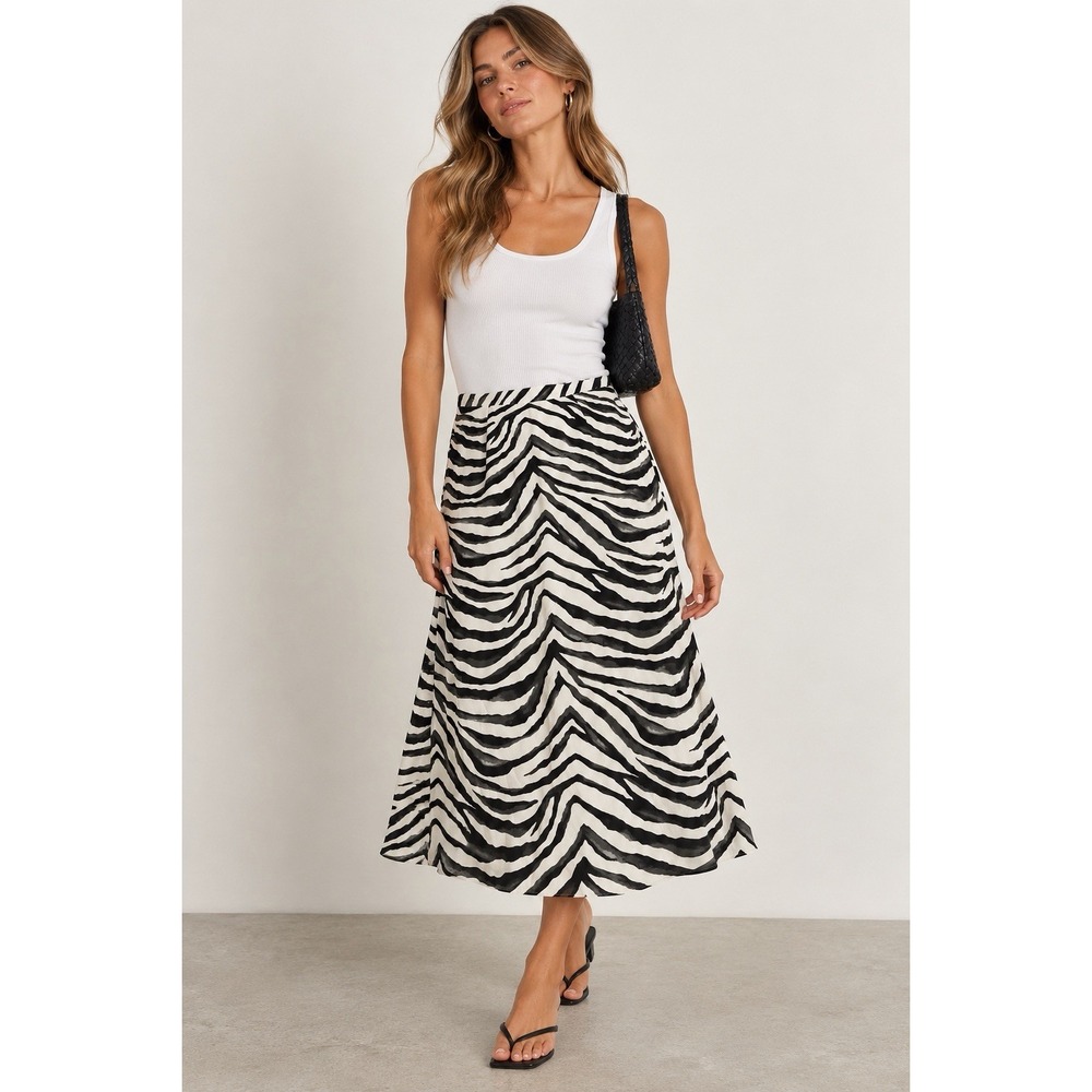 Zebra Banana Republic Midi Skirt Size 4